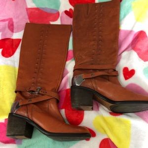 Donald Pliner reddish orange boots